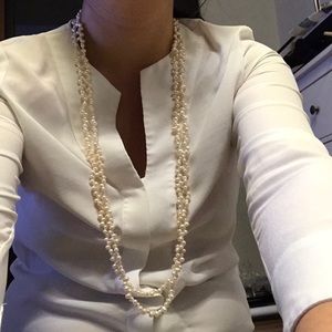 Rice shape freshwater pearl necklace with buckle